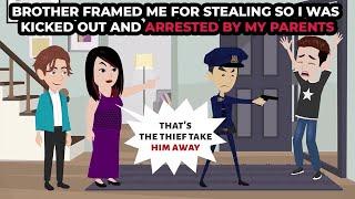 My brother framed me for stealing so I was kicked out and arrested by my parents