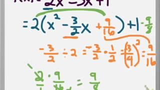 Vertex Completing the Square with Fractions (3.3)