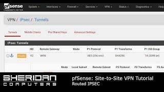 pfSense | IPsec site to site networking setup | Routed IPsec VPN | 2021