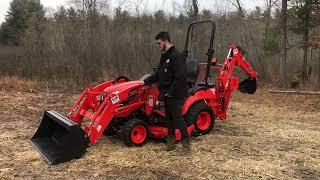 Kioti CS2220 HST Tractor Loader Backhoe Mid Mower - Full Walkthru