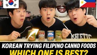 Koreans Try Filipino Canned Foods for the First Time  | Which One Is the Best?