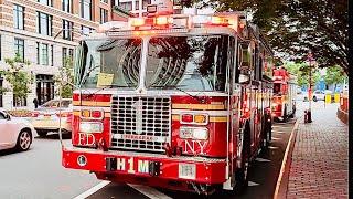 FDNY HAZMAT 1 & 2ND PIECE RESPONDING ON 11TH AVENUE IN CHELSEA AREA OF MANHATTAN IN NEW YORK CITY.