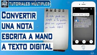 Como Convertir Una Nota Escrita A Mano A Texto Digital Editable y copiarlo En Word