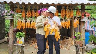 A busy day for a young couple - Reaping the fruits of their labor