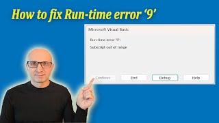 VBA Run-Time Error '9' Subscript out of range - How to Fix it