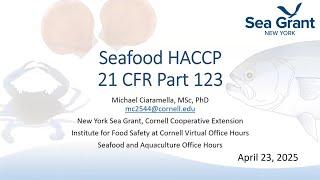 Food Safety & Seafood HACCP — NY Aquaculture and Seafood Office Hours (April 2025)