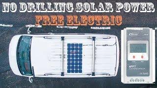 FREE ENERGY Solar Panel VW Campervan Install | How to Tutorial | No Drilling DIY PV T5 Vanlife POWER
