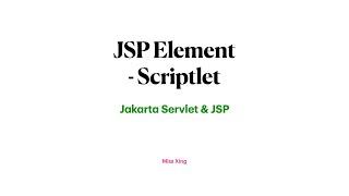 JSP Element - Scriptlet