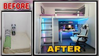 5 SQM ROOM TRANSFORMATION with LOFT BED GAMING SET UP | Full Episode Room Make Over |Minimalist Room