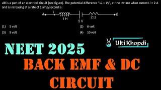 neet 2025 Q 11 . AB is a part of an electrical circuit (see figure). The potential difference VA–VB