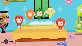 Five Little Monkeys jumping On The Bed  Nursery Rhyme By Little Buds Kids TV