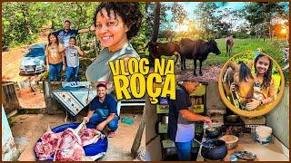 VLOG na CASA da SOGRA na ROÇA| PÓS CHUVA- QUASE NÃO CONSEGUIMOS CHEGAR LÁ +FARTURÃO