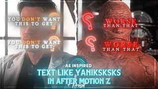 Ae inspired text animation like @yaniksksks in after motion z | By @AshrafVFXAm (+Preset)