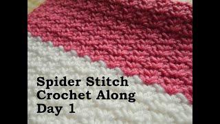 Day 1 of The Spider Stitch Blanket Crochet Along