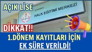 Açık Lise 1. Dönem Kayıt Yenileme ve İlk Kayıt İşlemleri Uzatıldı. Kayıt Yenileme İlk Kayıt