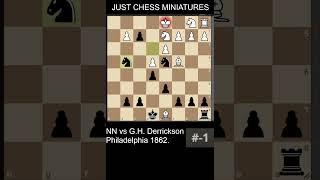 G. H. Derrickson beats NN with the two Knights checkmate #chess