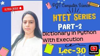 Lec-30 Python Dictionary operations | Traverse, Insertion, Updating, Deletion with DEL and pop()