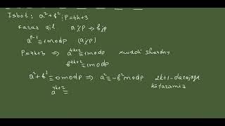 a^2 +b^2 sonining p=4k+3 ko'rinishidagi tub bo'luvchisi