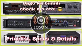 Joson Amplifier Pricelist 2021 (Specs, Details)