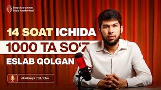 14 soat ichida 1000 ta so'z yod olgan Shayx Muhammad Sodiq Akademiyasi o'qituvchisi