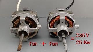 How to make 235v 25kw free electric generator from AC fan with AC fan