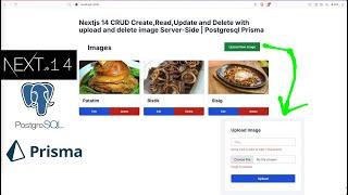 Nextjs 14 Create Read Update and Delete with upload and delete image Server-Side | Postgresql Prisma