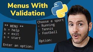Make Menus In Python with While True Loop | Choose an Option in Python
