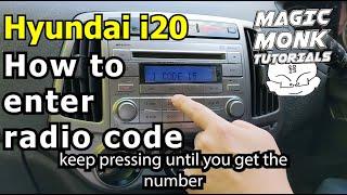 Hyundai i20 - How to enter radio code