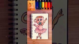 Can I REALLY Draw BABY BALLERINA CAPPUCCINA Without LIFTING My Pen? #shorts #brainrot #memes