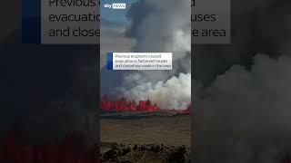 Volcano in Iceland spews lava