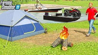 PRIVATE ISLAND CAMPING! *LUXURY BOATS* | FARMING SIMULATOR 22