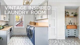 LAUNDRY ROOM WITH A VINTAGE STYLE DESIGN | Spacious Laundry Room Remodel | Kadilak Homes