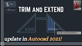 Autocad - TRIM and Extend (New Update in Autocad 2021)