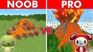 NOOB vs PRO: SECRET VOLCANO HOUSE BUILD CHALLENGE in Minecraft