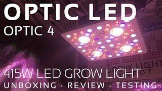 Optic 4 LED Grow Light Review, Unboxing, and PAR Testing