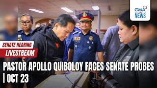 LIVE: Pastor Apollo Quiboloy at the Senate hearing (October 23, 2024) - Replay