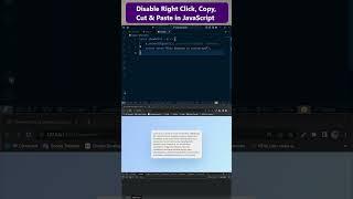 Disable Right Click, Copy, Cut & Paste in JavaScript  || #javascript