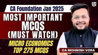 Micro Economics MCQ Marathon | IMP MCQs | CA Foundation Economics Chp 1 to 5 | CA Mohnish Vora