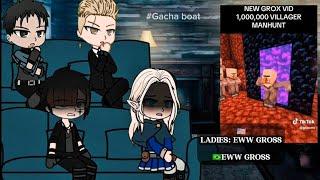 GachaReact | (NTR) Bad Ending Party Reacts to LIHAN as Grox’s in his 1 MILLION Villagers MANHUNT!