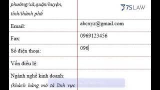 Luật 7S Hướng dẫn khách hàng điền vào checklist khi thành lập doanh nghiệp