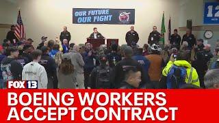 Boeing factory workers vote to accept contract, ending over 7-week strike | FOX 13 Seattle