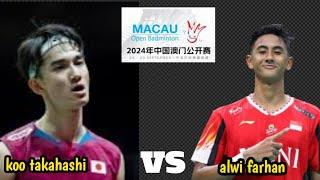 alwi farhan [INA] VS koo takahashi [JPN] | mens singles | QF | MACAU OPEN 2024