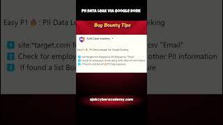 PII Data Leak via Google Dork || P1 ||Bug Bounty ||