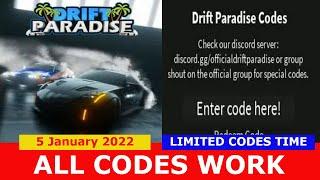 ALL CODES WORK [DEALERSHIP + 8 MAPS + RIMS] Drift Paradise ROBLOX |  January 5, 2022