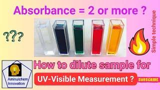 How to dilute sample for UV Visible measurement