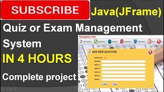 Quiz or Exam Management System in java (JFrame, Netbeans, Mysql) Complete Project (step by step)