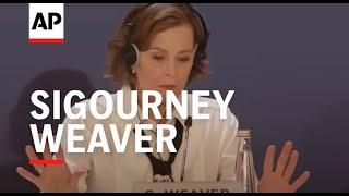 Sigourney Weaver gets emotional talking about Kamala Harris