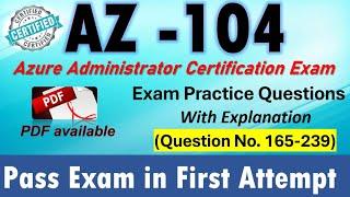 Azure Administrator Weekend Exam Cram | 75 New Questions with explanation #az104 #azureadministrator