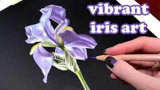 Step-by-Step Guide to Drawing a Beautiful Iris with Colored Pencils