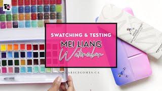 Swatching my New Mei Liang Set of 48 Watercolour Set